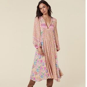 Spell Boho Mossy Patchwork Boho Dress Spring Garden NWT Size Medium